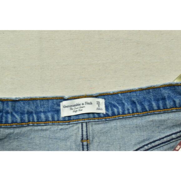 Abercrombie & Fitch Women The Dad Short High Rise Blue Denim Size 29 Cotton NWT - Picture 5 of 8
